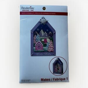 Recollections Christmas Paper Diorama Kit Winter Wishes Holiday Craft Kit New